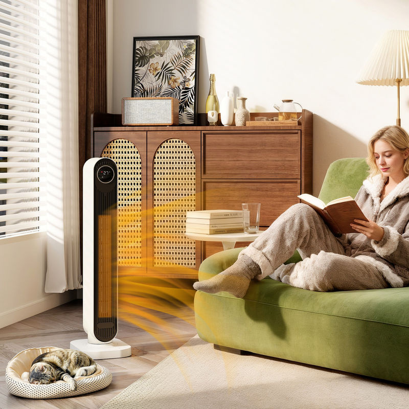 HOMCOM Elektroheizung 2000W Keramik-Heizlüfter mit Fernbedienung und Timer in Weiß - Bild 2