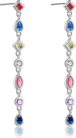 DANFEI Ohrringe, 925 Sterling Silber, farbiger Zirkon, Damen - Bild 1