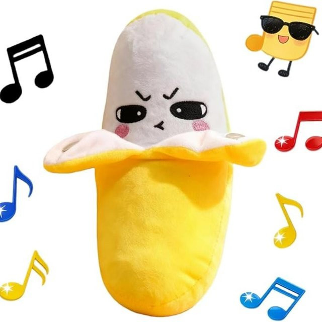 Yiran toy Bananenfrucht Interaktive Plüschpuppe, Musikrhythmus-Spielzeug, ab 14 Jahren - Bild 1