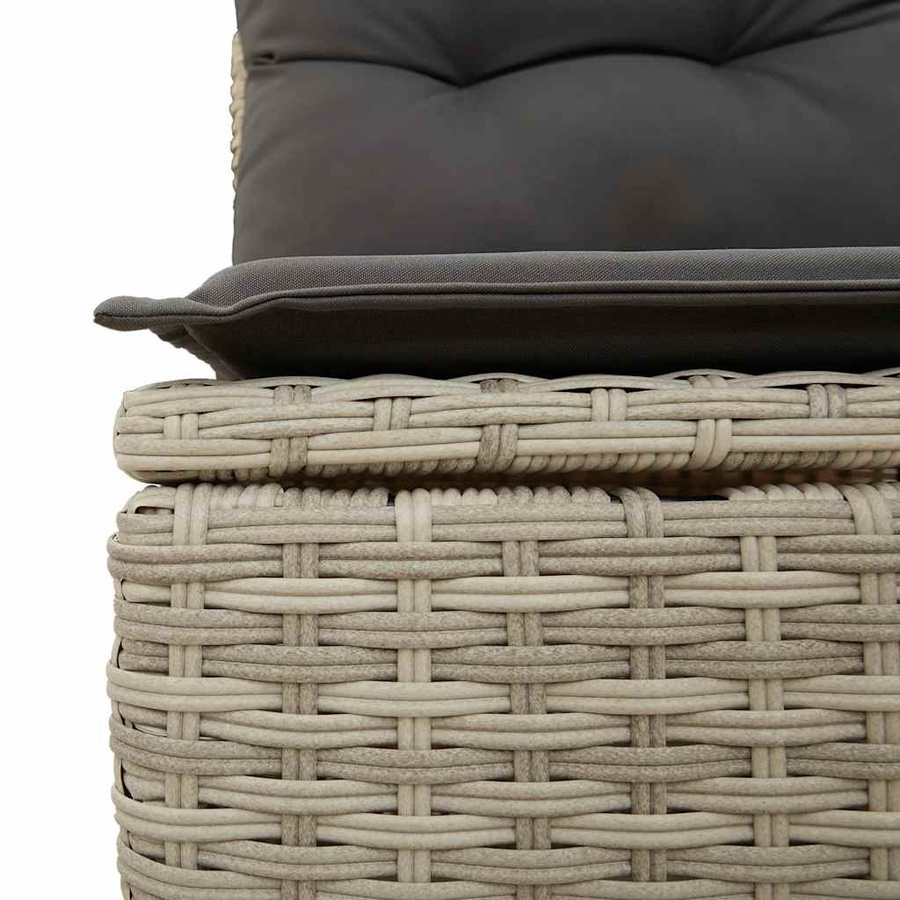 vidaXL 5-tlg. Garten-Sofagarnitur in L-Form aus Polyrattan mit Kissen, Hellgrau - Bild 4