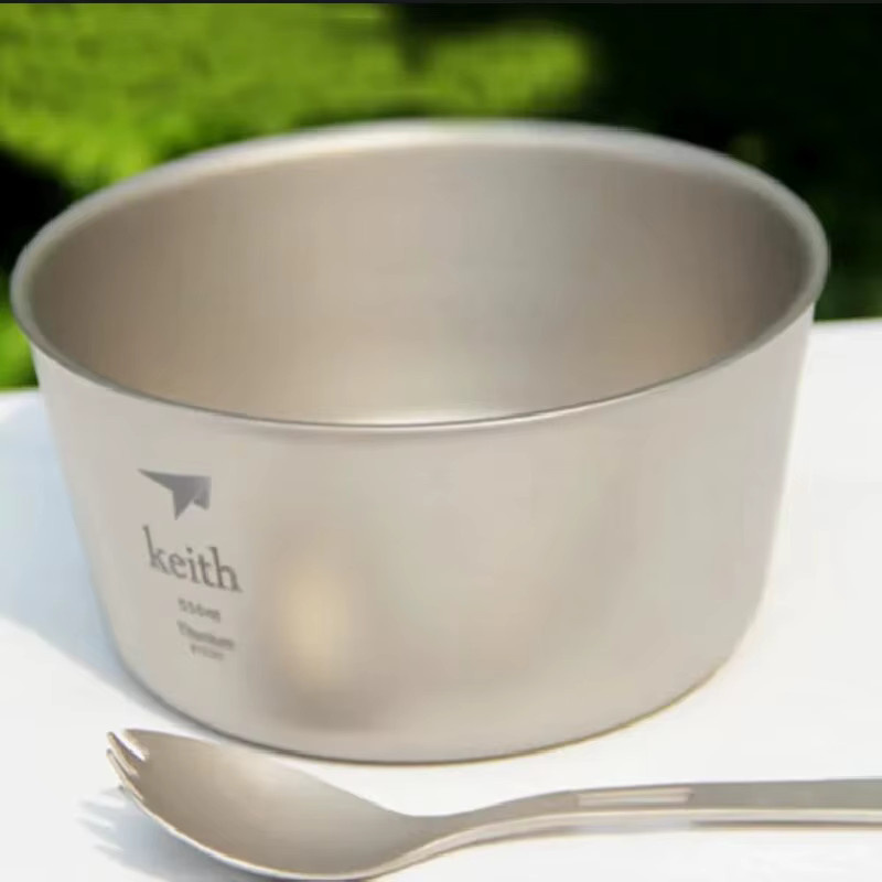 Keith Doppelwandige Titan Schüssel für Reis, Nudeln oder Salat, Silber, 0,5 l - Bild 2