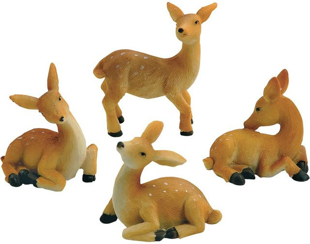 VBS Rehkitz 4er-Set aus Polyresin in Braun für Tischdekoration und Weihnachten - Bild 1