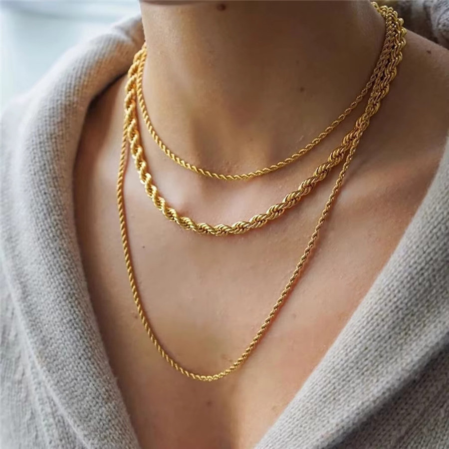 VQYSKO Halskette, Gold, Unisex, minimalistisch - Bild 2