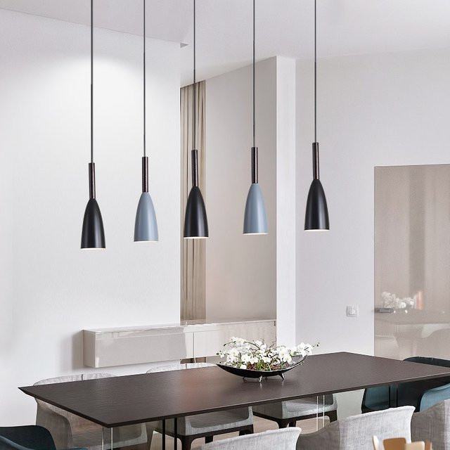 OSABO Pendelleuchte im nordischen Design, minimalistische Hängelampe in Mehrfarbig und Schwarz, E27 Fassung für Küche, Esszimmer oder Schlafzimmer - Bild 1