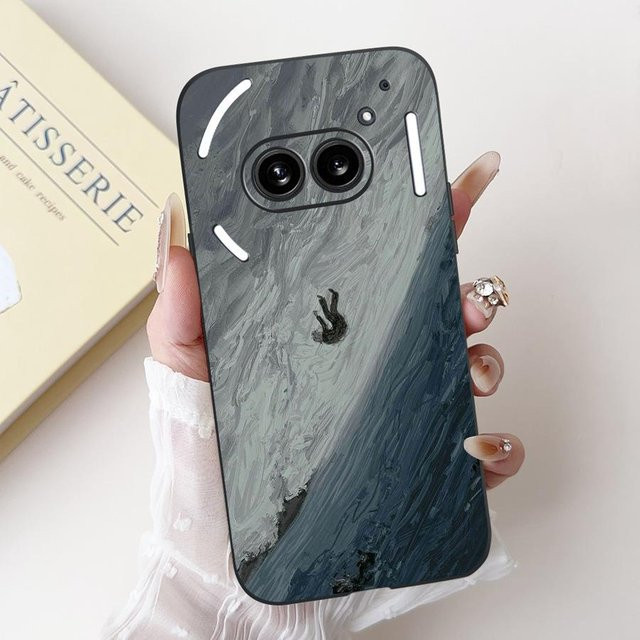 Schützende Silikon Hülle mit Cartoon-Design für Nothing Phone 2A, Nothing Phone 2 und Nothing Phone 2A Plus in Schwarz - Bild 1