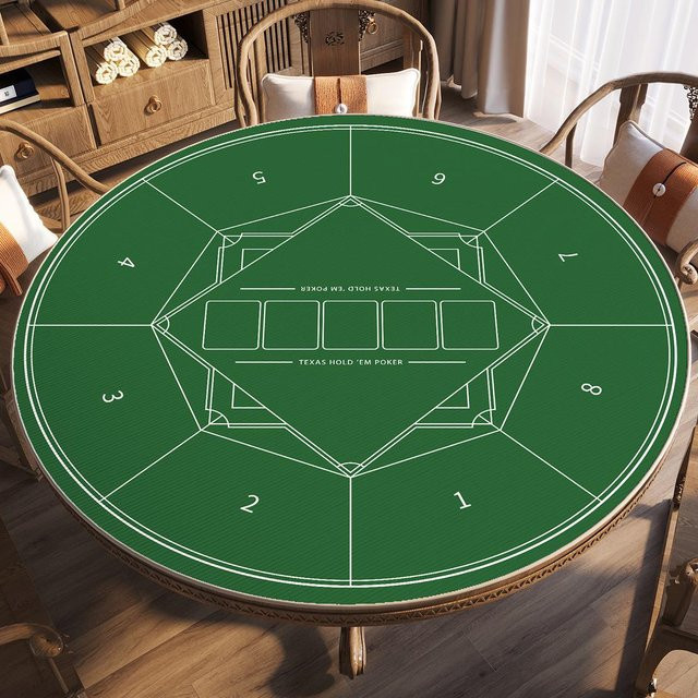 Runde Poker-Tischdecke HomeHarmony aus Kristall-Samt in Grün, fleckenresistent und rutschfest, Durchmesser: 80 cm - Bild 1