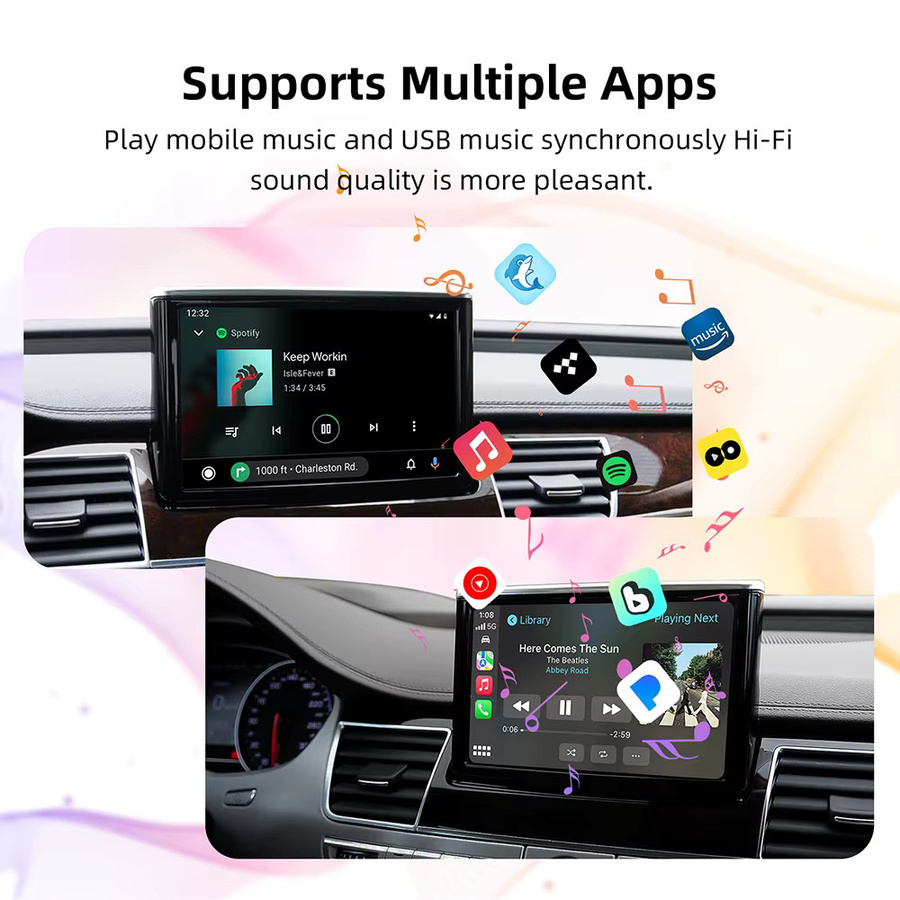ANYFAR Wireless CarPlay und Android Auto Retrofit Kit für Audi A8 2010–2017, 6,5 Zoll Bildschirm, MMI 3G, Schwarz - Bild 2