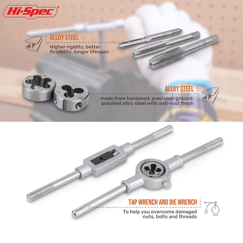 Hi-Spec 12/20-teiliges Multifunktions-Gewindebohrer- und Matrizenset für metrische Schraubgewinde M3–12 - Bild 4