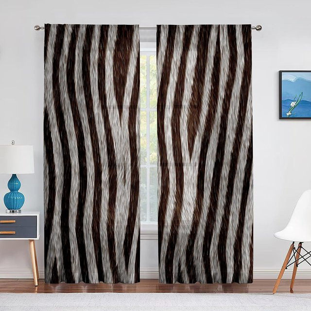 Binchi Outdoor Equipment Leoparden-Tierprint Chiffon-Vorhang in Braun mit Ösen, Breite: 100 cm, Höhe: 250 cm - Bild 1