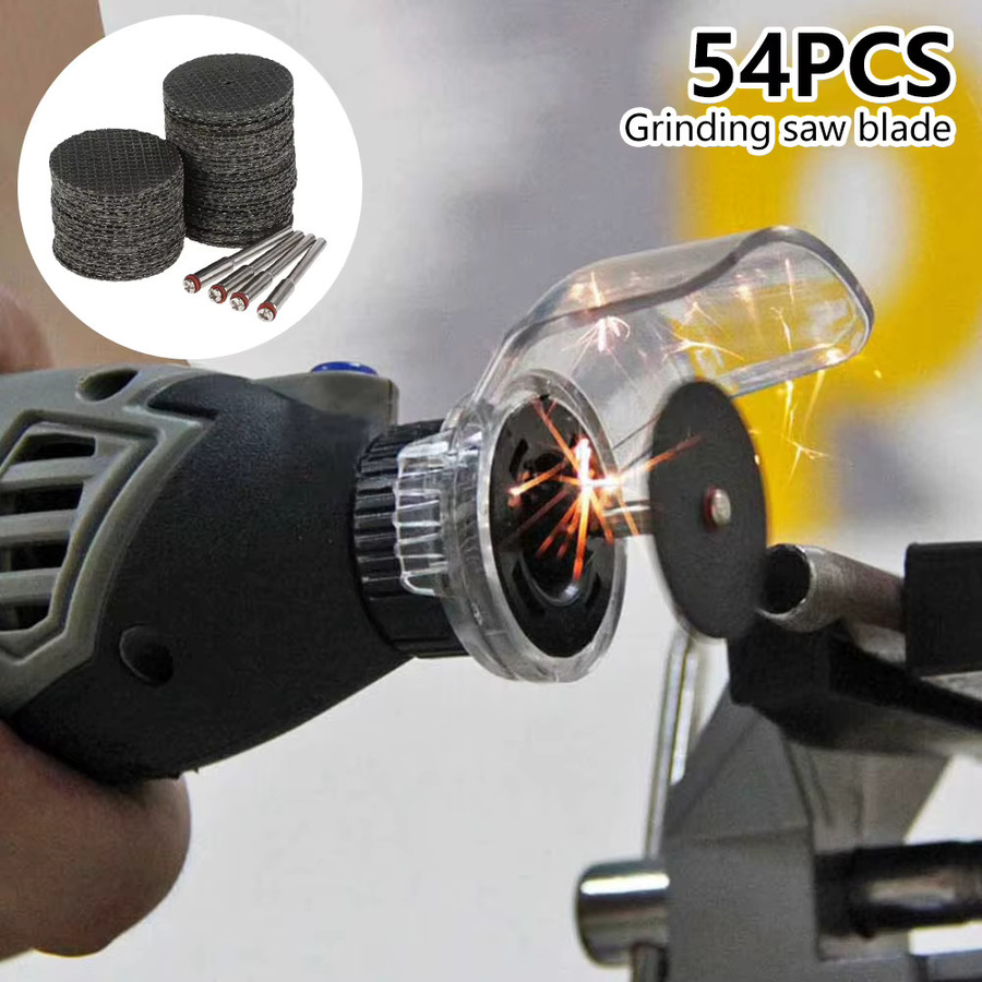 54er Set Schleif- und Trennscheiben mit Dornen 32 mm für Dremel und Drehwerkzeuge zum Schleifen, Polieren und Schneiden von Metall in Schwarz - Bild 3