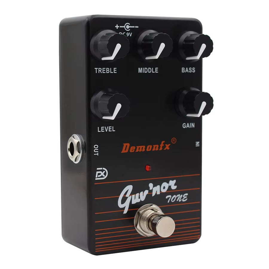 Demonfx GUVNOR Tone Gitarreneffektpedal Distortion in Schwarz basierend auf M-SHALL GUV'NOR - Bild 2