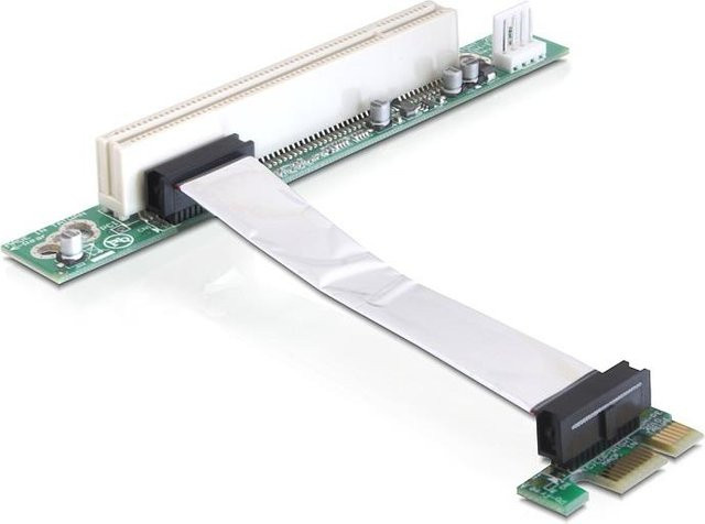 Delock Riser-Karte PCI Express x1 auf PCI 32-Bit 5V mit flexiblem Kabel, Multicolor - Bild 1
