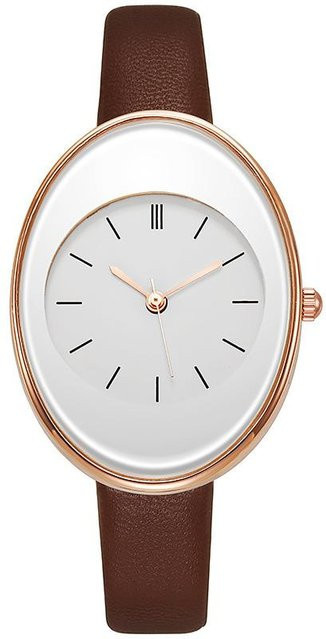 Hi Blossom Armbanduhr, Quarz, Leder, Roségold, Braun, Damen - Bild 1