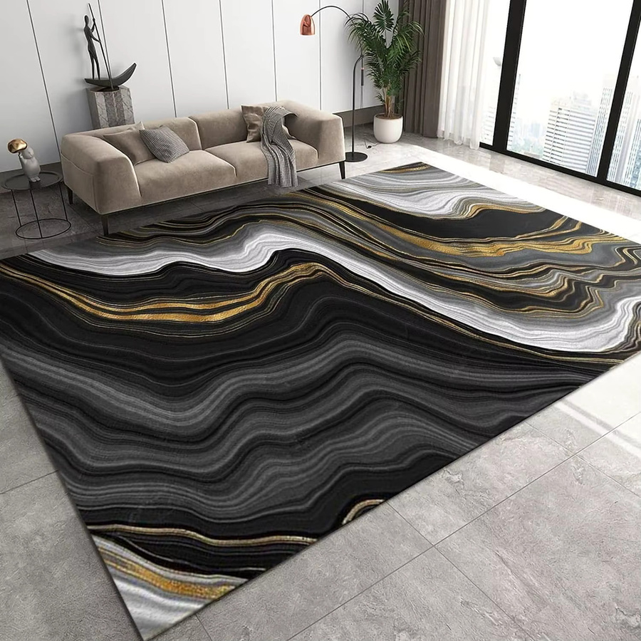 Vikama Abstrakte Tinte Malerei Dekokissen in Schwarz für Wohnzimmer und Schlafzimmer - Bild 4