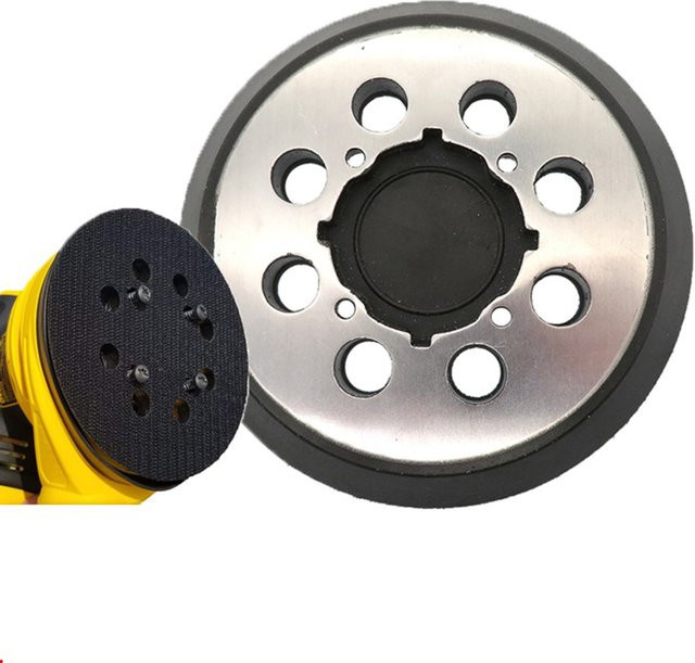 5er-Set Vibratite 8-Loch-Schleifkissen-Baugruppen mit Klettverschluss in Schwarz passend für Polierwerkzeuge DWE6421, DWE6421K und DWE6423 - Bild 1