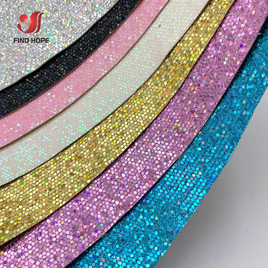 Selbstklebender Glitter Stoff aus PU Kunstleder und Vinyl in Lila und Multicolour für deine Handwerksprojekte - Bild 2