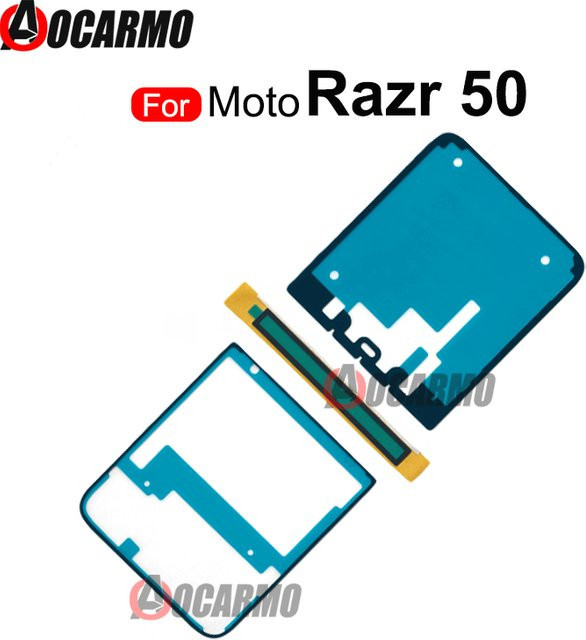 Motorola Razr 50 Ersatzteil Set mit Front-LCD-Bildschirm-Aufkleber, hinterer Abdeckung und selbstklebendem Klebeband in Blau - Bild 1