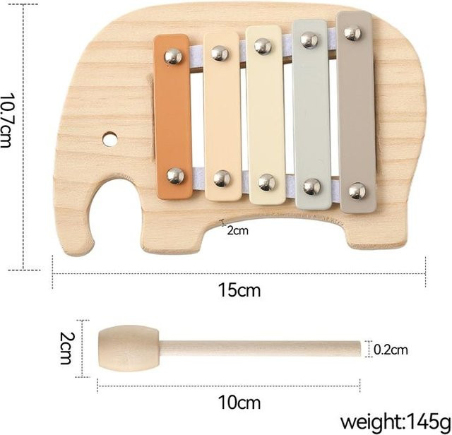 Binchi Montessori Musikspielzeug Klavier Xylophon, Holz, grün, ab 4 Jahre - Bild 1
