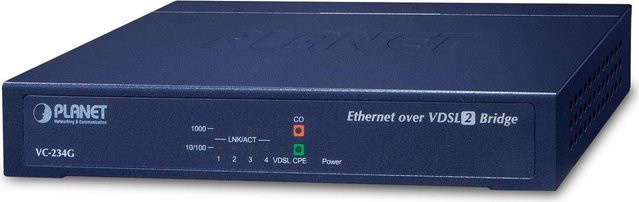 PLANET VC-234G Netzwerkextender in Blau mit 1GbE, Ethernet over VDSL2 und 4 x RJ-45 / RJ-11 Anschlüssen für Reichweiten bis zu 1,4 km - Bild 1