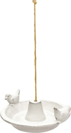 Sunny Garden Hängende Vogeltränke aus Keramik in Cremeweiß Durchmesser: 27 cm