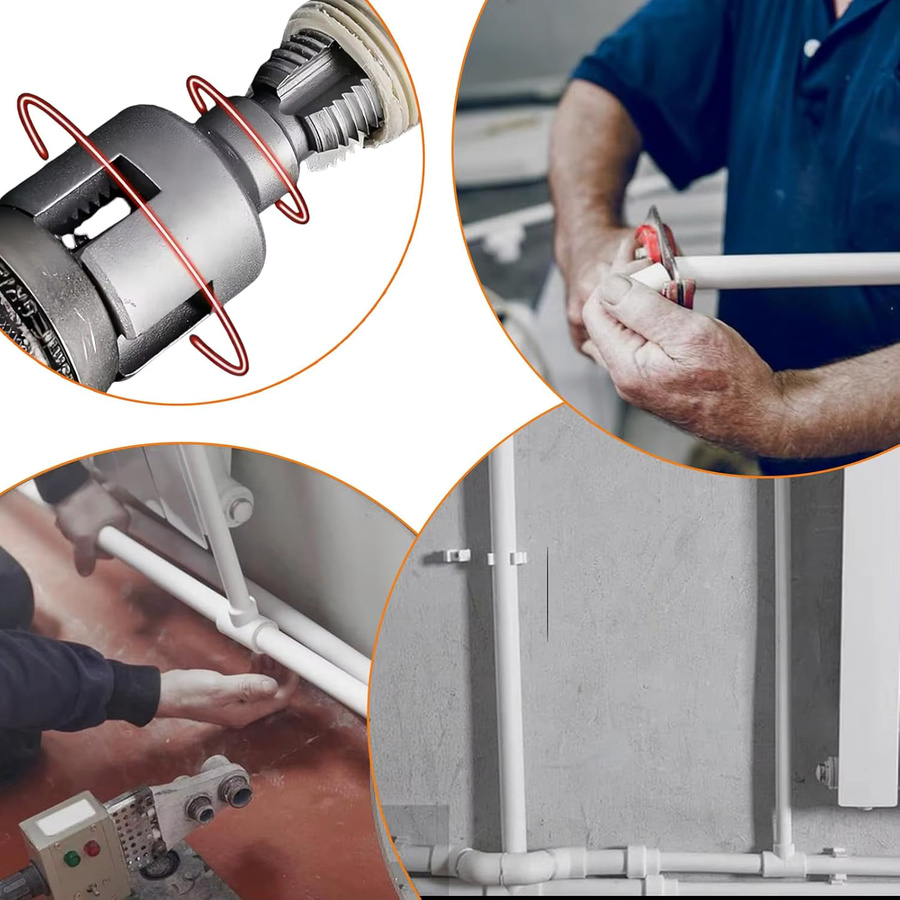 NIUXIANG Integriertes Innen- und Außenrohr-Gewindeschneidwerkzeug mit 1/2'' und 3/4'' Matrizen für Sanitärreparaturen und elektrische Bohrmaschinen - Bild 3