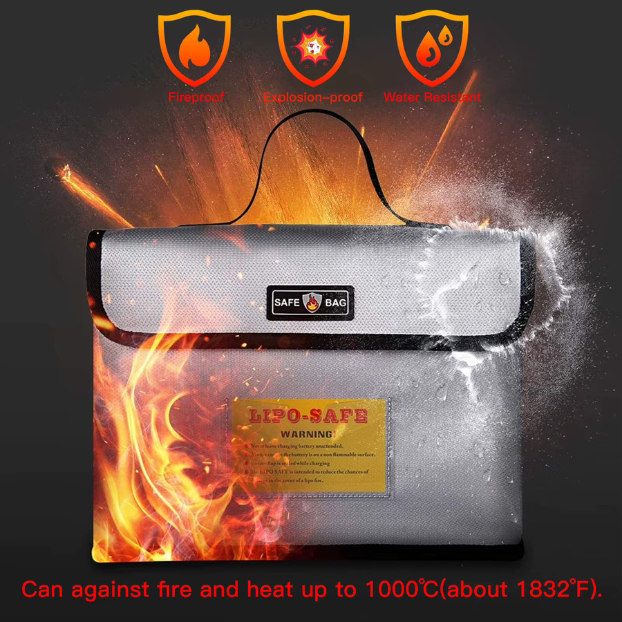 Arealer Feuerfeste und explosionsgeschützte Lipo-Batterieschutz-Tasche mit doppeltem Metall-Reißverschluss zum Aufladen der Batterie - Bild 2
