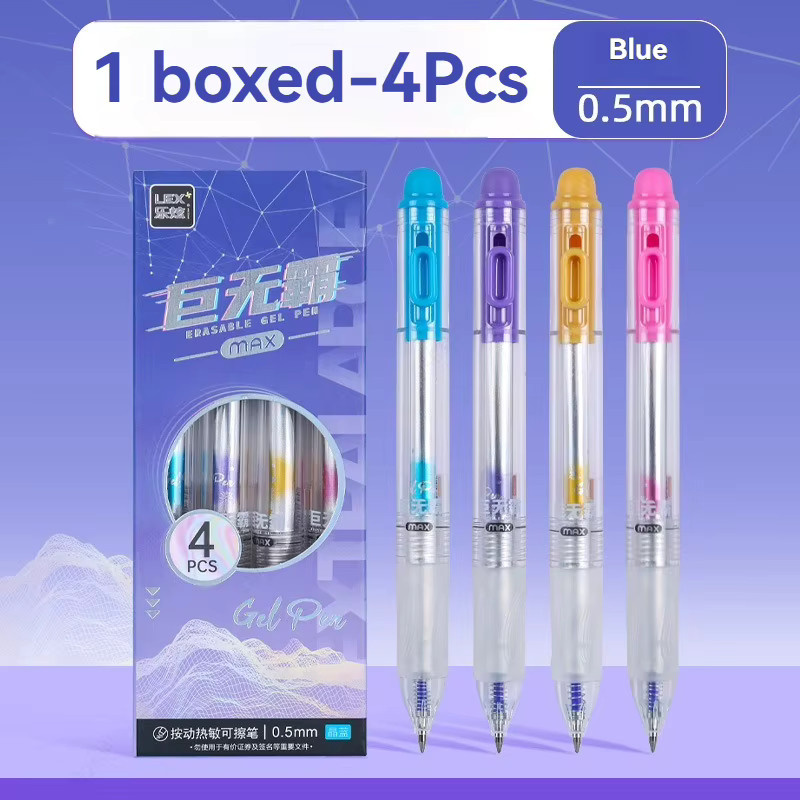 4er-Set Kissbuty Kawaii Radierbare Gelstifte mit Cartoon-Design, blaue Tinte, 0,5 mm Stiftstärke - Bild 2