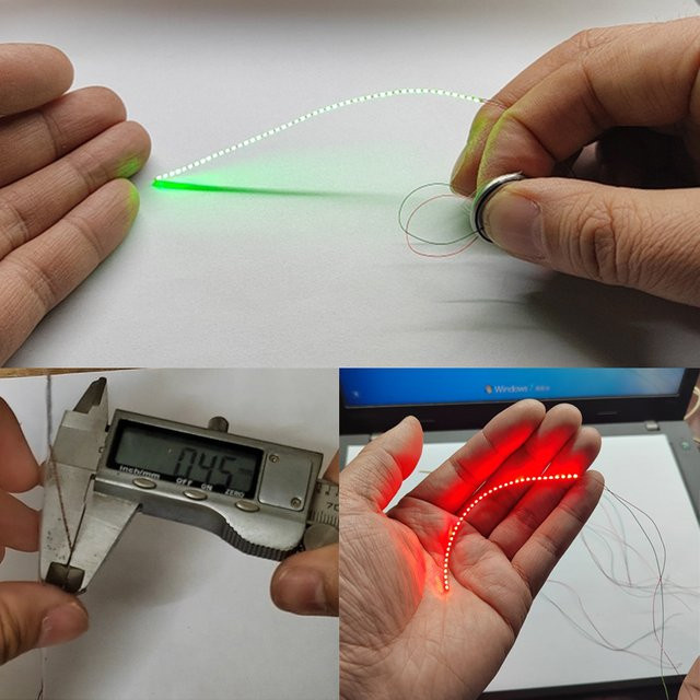 Flexibler weißer LED-Lichtstreifen ultradünn 0,5 mm, biegsam und schneidbar für DIY-Modellbau und Atmosphäre-Modifikationen - Bild 1