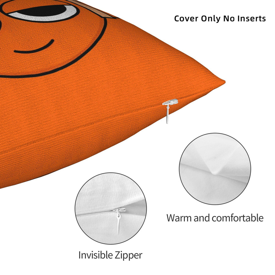Sprunki Happy Oren Quadratischer Kissenbezug aus Polyester in Orange, B/H: 40 x 40 cm - Bild 3