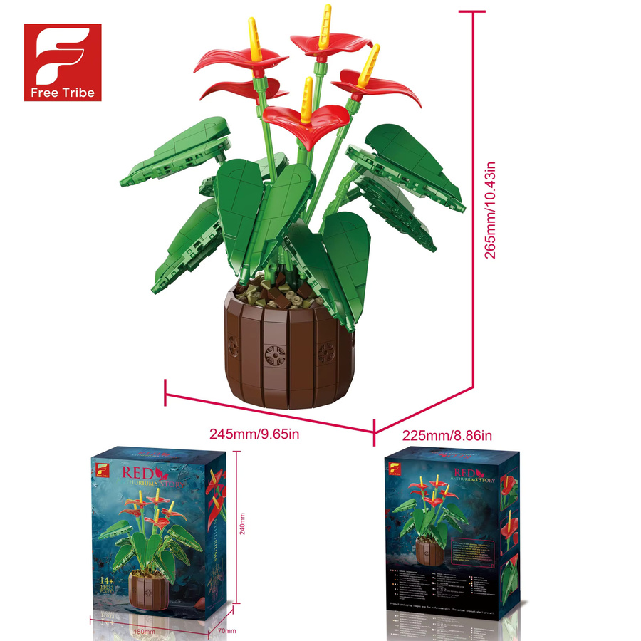 stemedu Simulation Blumenstrauß Modell Kit, Bausteine, 732 Teile, ab 14 Jahre - Bild 4