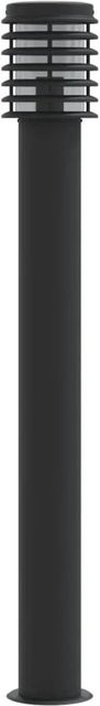 vidaXL Wegeleuchte Schwarz aus Edelstahl und Kunststoff, moderne Garten-Pollerleuchte mit E27 Fassung, Höhe: 110 cm - Bild 1