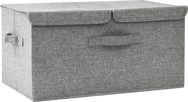 vidaXL Aufbewahrungsbox aus Stoff mit Griffen in Grau, B/T/H: 50 x 30 x 25 cm - Bild 1