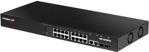 EDIMAX IGS-5218PLC Industrial Ethernet Switch mit 16 + 2 Ports, 3600MBit/s und PoE-Funktion in Schwarz - Bild 1
