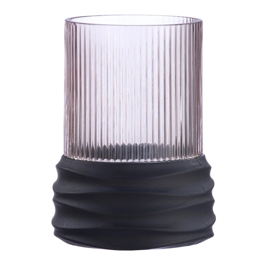 Gilde Vase Groove aus Glas in Braun und Anthrazit, Höhe: 15 cm, Durchmesser: 10,5 cm - Bild 2