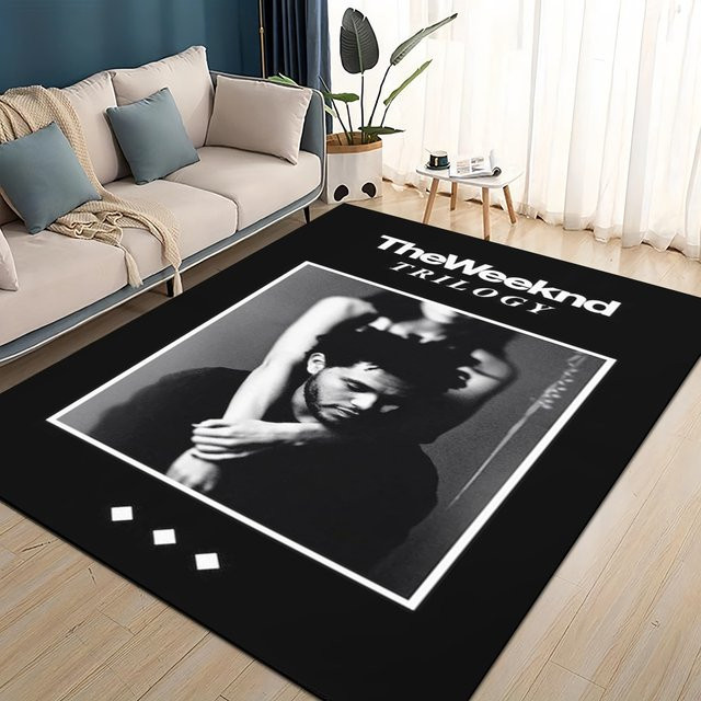 LOUSIDREAM 3D Teppich The Weeknd X.O R&B Singer, Schwarz, Rutschfest, Rechteckig - Bild 1