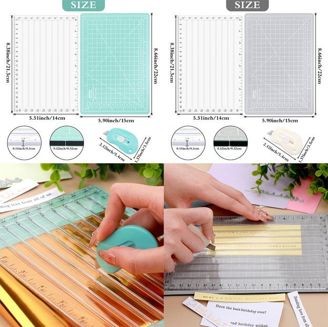 Vielseitiger Schnelltrimmer für Folie und Papier mit Schneideklinge und selbstheilender Matte für DIY-Scrapbooking und Bastelarbeiten - Bild 1