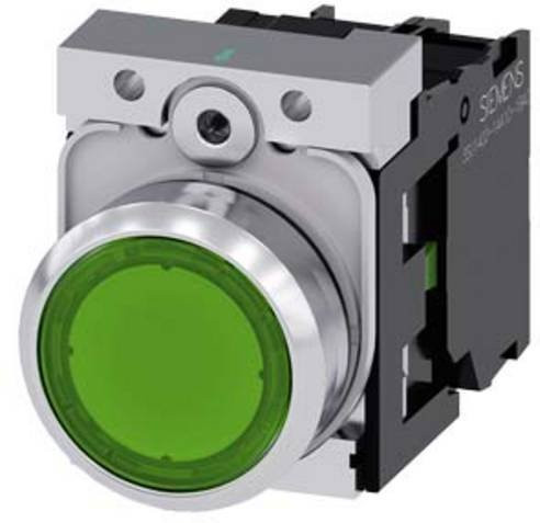 Siemens Drucktaster 3SU1156-0AB40-1BA0 in Grün aus Metall - Bild 1