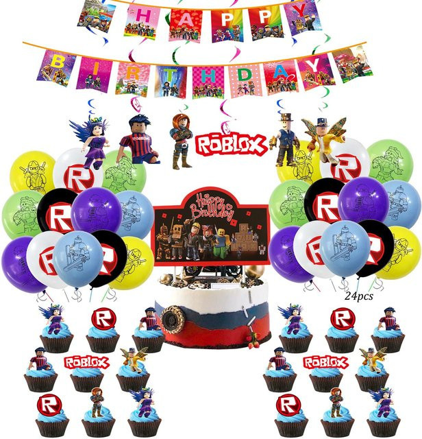Roblox Geburtstag Dekorationen Zubehör, Banner, Wimpel, Tischdecke, Schrank Papier, Babyparty Kollektion - Bild 1