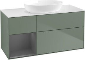 V&B Waschtischunterschrank Finion in Olivenmatt lackiert, Breite: 120 cm, Tiefe: 50,1 cm, Höhe: 50,1 cm - Bild 1
