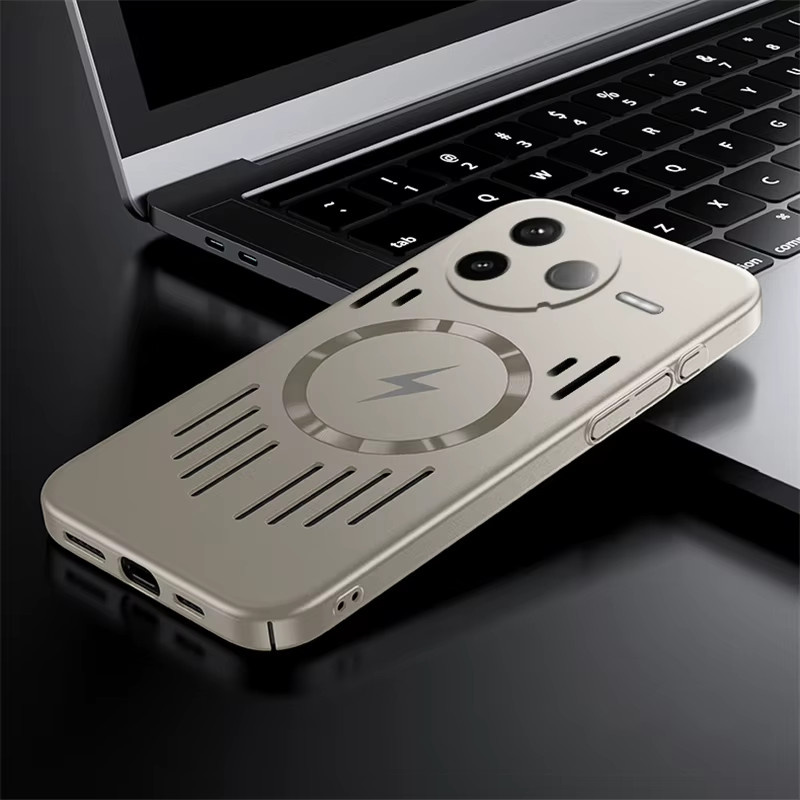 MagSafe Magnetische Schutzhülle für Xiaomi Poco F6 F7 Ultra X6 X7 Pro in Silber mit Wärmeableitung und dünnem PC-Design - Bild 1
