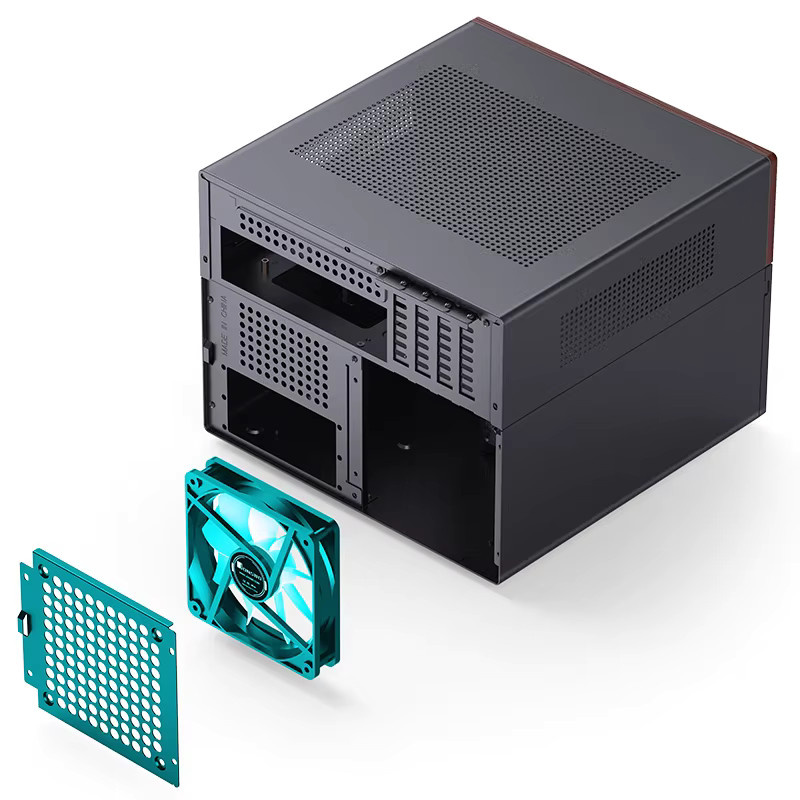 Jonsbo N4 Mini-NAS-Gehäuse in Schwarz für Micro-ATX-Motherboards mit Platz für 6 große und 2 kleine Festplatten - Bild 3