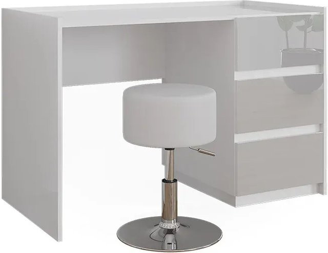 Vicco Schminktisch Marla Weiß Hochglanz mit Hocker Breite: 120 cm - Bild 1