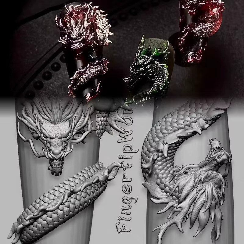 Dominant Dragon King 3D Silikon Nageldesign-Werkzeug - Bild 3