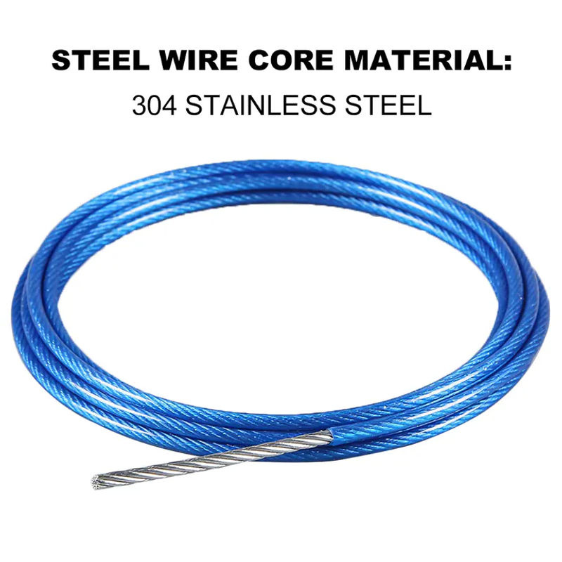 Blaues PVC-beschichtetes Drahtseil aus 304 Edelstahl für Wäscheleinen mit Durchmesser von 1,0-6 mm - Bild 4