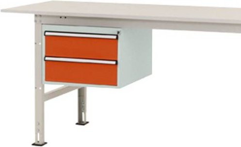 Manuflex PACKPOOL Gehäuse-Unterbau AS0005.2001 in Orange mit 2 Schubfächern, Nutzhöhe: 30 cm, für Tischtiefe: 80 cm - Bild 1