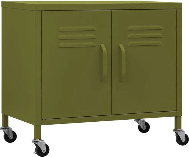 vidaXL Lagerschrank aus Stahl in Grün mit Regalböden und Schwenktüren, B/T/H: 60 x 35 x 56 cm - Bild 1
