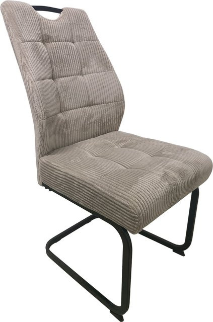 HTI-Living Schwingstuhl Marek in Cord Taupe mit Metallgestell - Bild 1