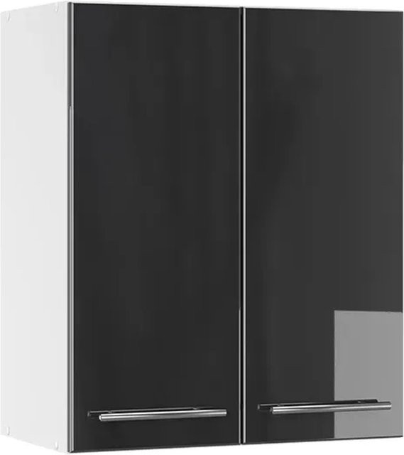 Vicco Hängeschrank Fame-Line Küchenschrank Anthrazit Hochglanz und Weiß mit Soft-Close-Türen, Breite: 60 cm, Höhe: 72 cm, Tiefe: 34,1 cm - Bild 1