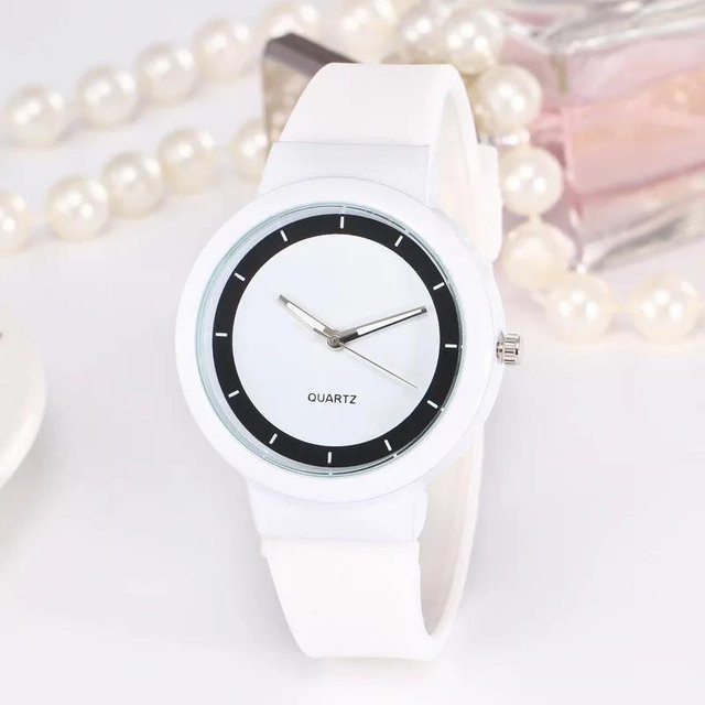 MOONBIFFY Armbanduhr, Quarz, Silikon, Weiß, Damen - Bild 1