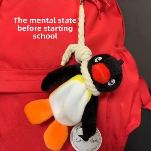 IYUEQIANLI Pinguin Plüsch Schlüsselanhänger Puppe 16cm - Bild 1